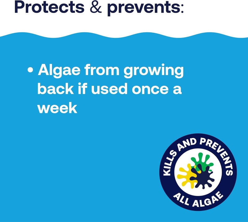 HTH 67084 Pool Care Algae Guard Advanced, All Algae Eliminator for Swimming Pools - Fast-Acting, Destroys & Prevents Green, Black & Mustard Algae, Keeps Pool Water Crystal Clear, 32 fl oz - Image 3